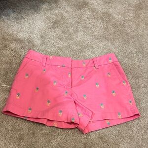 British Khaki Pink Pineapple Patterned Women Shorts